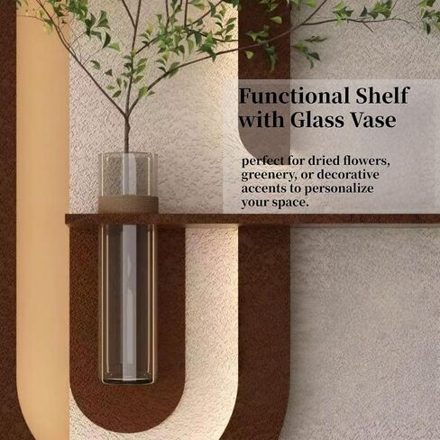 AICHENG 3D Wall Art Decor with Led Lights - Handmade Sandstone Wall Art with Vase & Artificial Greenery,《Plug-in models》 for Living Room Bedroom Hallway Restaurants, Studies, and Offices in Saudi Arabia