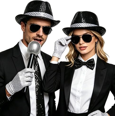 GIFIKOI 70 80s Disco Outfits for Men Women Pop Dance Star Costumes Set Sequin Asscessiories for Cosplay Stage Party Halloween in Saudi Arabia