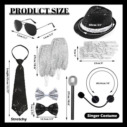 GIFIKOI 70 80s Disco Outfits for Men Women Pop Dance Star Costumes Set Sequin Asscessiories for Cosplay Stage Party Halloween in Saudi Arabia
