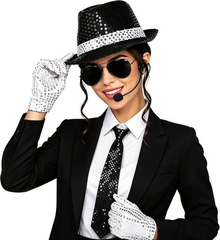 GIFIKOI 70 80s Disco Outfits for Men Women Pop Dance Star Costumes Set Sequin Asscessiories for Cosplay Stage Party Halloween in Saudi Arabia