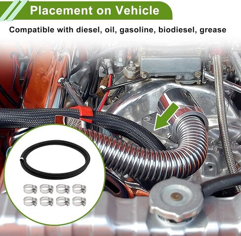 1/2" Fuel Line Kit 7.51ft Vacuum Hose Automotive Fuel Hose with 8 Clamps in Saudi Arabia