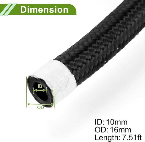 1/2" Fuel Line Kit 7.51ft Vacuum Hose Automotive Fuel Hose with 8 Clamps in Saudi Arabia