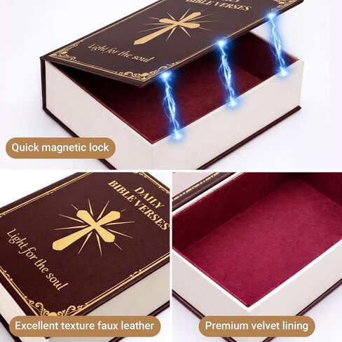 Bible Verse Box – 120 Color Coded Bible Verse Daily Bible Verse Cards for 6 Emotions – Faux Leather Cardboard velvet lining Christian Gift Box for Women Men Prayer Box in Saudi Arabia