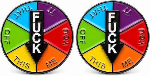 2PCS Lucky Wheel Pin Rotatable Arrows Pins Fun Series Enamel Lapel Pin Plated Badge for Clothing, Bags, and Lanyards in Saudi Arabia