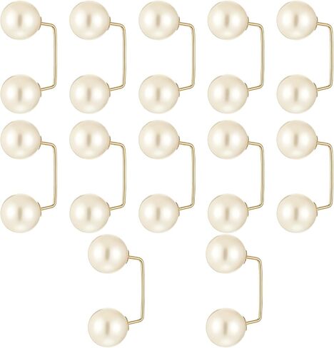8Pcs Artificial Pearl Brooch Pins, Anti-exposure Neckline Safety Pin Sweater Shawl Safety Clips Double-Headed Pearl Looper Cardigan Brooch Pin for Women Wedding Dress Blouse V-line Tops in Kuwait