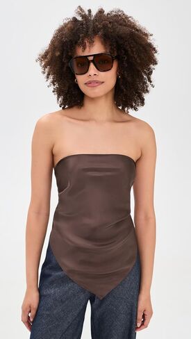Enza Costa Women's Fluid Twill Scarf Top in Saudi Arabia