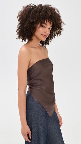 Enza Costa Women's Fluid Twill Scarf Top in Saudi Arabia