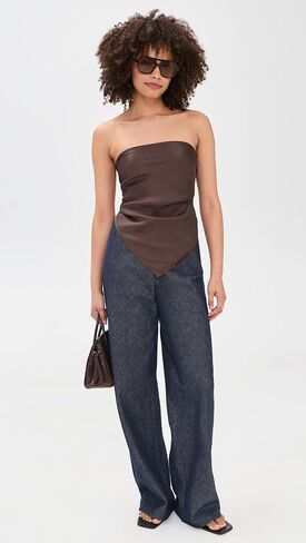 Enza Costa Women's Fluid Twill Scarf Top in Saudi Arabia