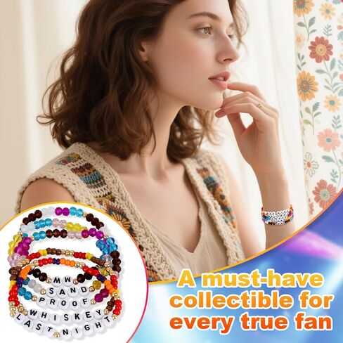 for merch Inspired Bracelets Concert Outfit Album vinyl Poster Shirt 5 Sets Stackable Stretch Friendship Bracelets Merchandise Jewelry Birthday Gifts for Fans Women in Saudi Arabia