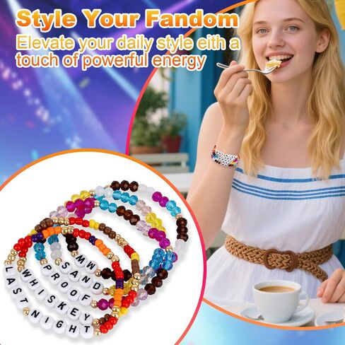 for merch Inspired Bracelets Concert Outfit Album vinyl Poster Shirt 5 Sets Stackable Stretch Friendship Bracelets Merchandise Jewelry Birthday Gifts for Fans Women in Saudi Arabia