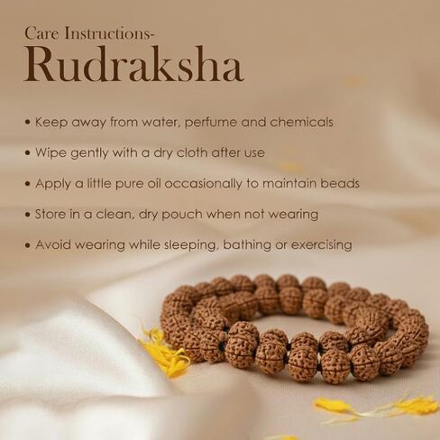 SATVIK - (12mm - 7 Mukhi Rudraksha Bracelet Beads on Elastic Thread, Natural Rudraksha Wrist Mala, Spiritual Jewelry for Daily Wear, Unisex, OSOC™ Certified in Saudi Arabia