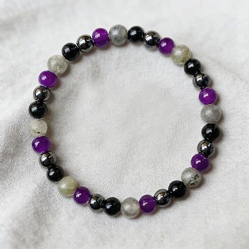 Beaded Stretch Bracelets for Women Amethyst Obsidian Beaded Bracelets for Men Spiritual Growth Jewelry for Intuition in Kuwait