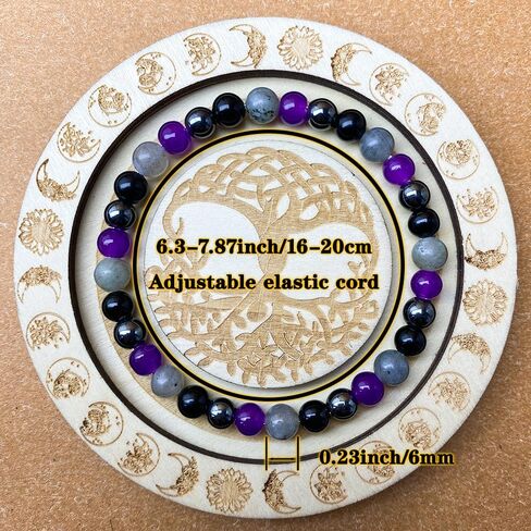 Beaded Stretch Bracelets for Women Amethyst Obsidian Beaded Bracelets for Men Spiritual Growth Jewelry for Intuition in Kuwait
