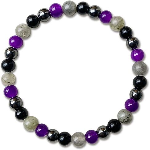 Beaded Stretch Bracelets for Women Amethyst Obsidian Beaded Bracelets for Men Spiritual Growth Jewelry for Intuition in Kuwait