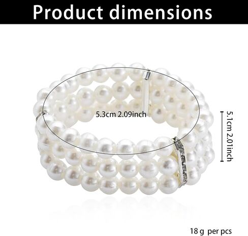 2Pcs Pearl Bracelets for Women, 1920s Vintage Flapper Style Pearl Stretch Bracelet, 3-Rows Faux Pearl Wrist Bracelets Jewelry for Women Daily Wear, Elegant Bridal Wedding Prom Party Accessory in Saudi Arabia