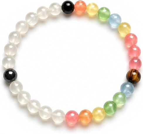 Dopamine Bracelet UV Reactive Colorful Rainbow Beaded Bracelet Color Changing Mood Bracelets Dopamine Jewelry Summer Beach Vacation Gift in Saudi Arabia