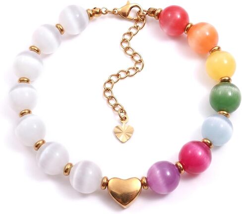 Dopamine Bracelet UV Reactive Colorful Rainbow Beaded Bracelet Color Changing Mood Bracelets Dopamine Jewelry Summer Beach Vacation Gift in Saudi Arabia