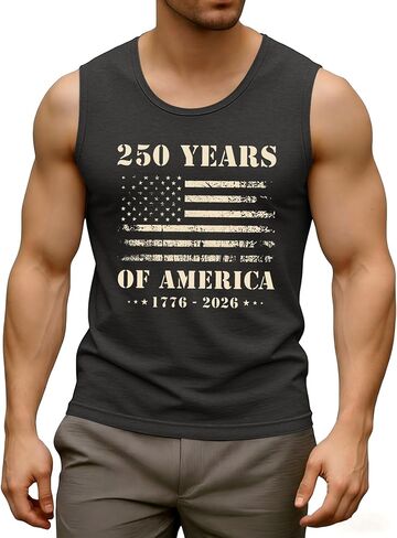American Flag Tank Tops for Men 4th of July Shirts Vintage Patriot Muscle Sleeveless Tees in Saudi Arabia