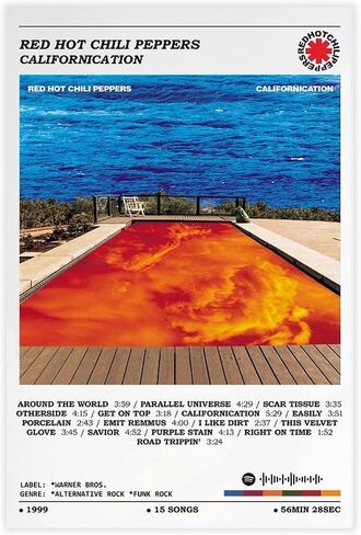 HMXAORZIZ Red Hot Chili Peppers Californication Canvas Poster Wall Decorative Art Painting Living Room Bedroom Decoration Gift Style8 L X 12" W in Kuwait