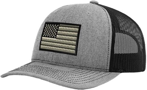Custom Baseball Cap Black White American Us Flag Embroidery Polyester Mesh in Saudi Arabia