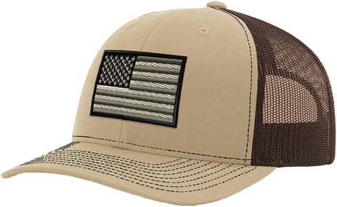 Custom Baseball Cap Black White American Us Flag Embroidery Polyester Mesh in Saudi Arabia