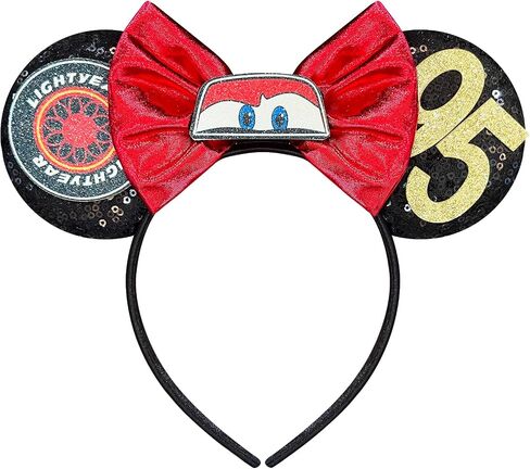 Trnerm Headband for Adult, Sequin Red Bows Park Ears for Halloween Costume - Car in Saudi Arabia