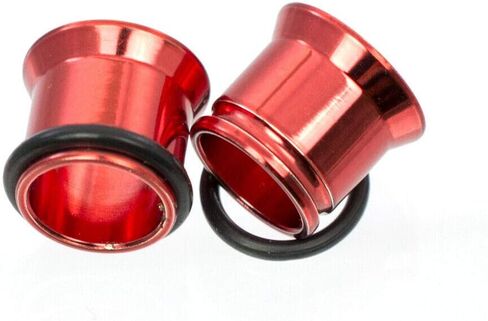 Luxe Modz 2 قطعة من الفولاذ الجراحي 2 مم - 14 مم PVD معدني أحمر مفرد متوهج مقاييس الأذن المتوسع طقم تمديد المقابس ثقب الأنفاق الدائرية للنساء والرجال in Kuwait