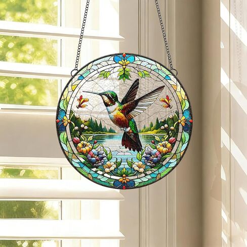 1PC Colorful Acrylic Suncatcher Hanging Decor, Turtle & Ocean 3.93 inch Window Decor with Printed Stained Glass Style Design,Gift Idea & Garden Ornament Indoor Outdoor Use/1010-ZSW-51 in Kuwait