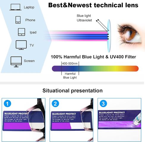 MMOWW 3 Pack Square Reading Glasses for Women, Stylish Half Frame Blue Light Blocking Computer Readers Spring Hinges in Saudi Arabia