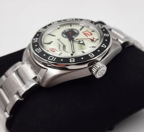 Vostok Original Mens Watch Komandirskie 03099A GMT Mechanical Self-Winding Luminous Dial and Hands Water Proof 200m in Kuwait
