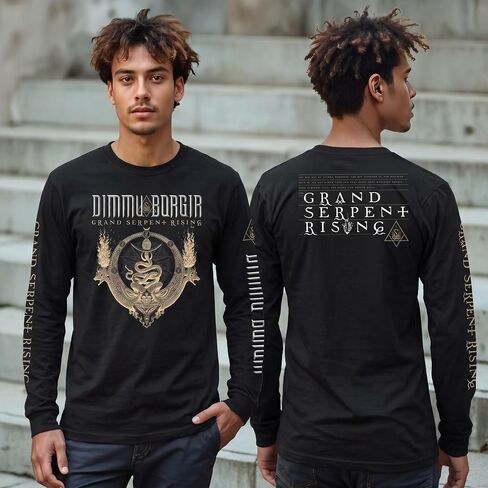 Dimmu Borgir Men's Grand Serpent Rising Long Sleeve T-Shirt Black | Officially Licensed Merchandise in Kuwait