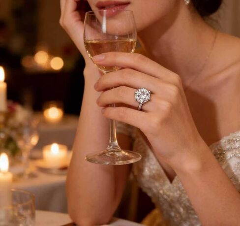 Moissanite Engagement Ring for Women, 1CT D Color VVS1 Clarity Solitaire Diamond Ring, Promise Ring S925 Sterling Silver with 18K White Gold Plated, Ideal Gift for Anniversary Wedding Size 7 in Kuwait