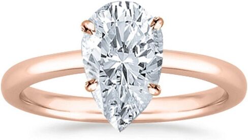 Houston Diamond District 1/2-5 Carat Lab Grown Solitaire Pear Cut IGI CERTIFIED Diamond Engagement Ring (0.5 Ct D-E Color VS1-VS2 Clarity) in Kuwait