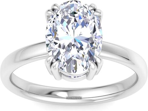 Martha Stewart 3 Carat Oval Shape Lab Grown Diamond Solitaire Engagement Ring In Sterling Silver in Kuwait