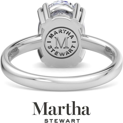 Martha Stewart 3 Carat Oval Shape Lab Grown Diamond Solitaire Engagement Ring In Sterling Silver in Kuwait
