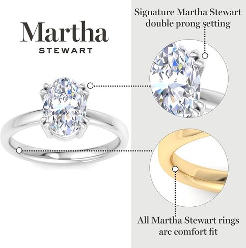 Martha Stewart 3 Carat Oval Shape Lab Grown Diamond Solitaire Engagement Ring In Sterling Silver in Kuwait