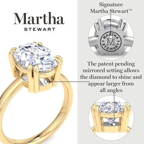 Martha Stewart 3 Carat Oval Shape Lab Grown Diamond Solitaire Engagement Ring In Sterling Silver in Kuwait