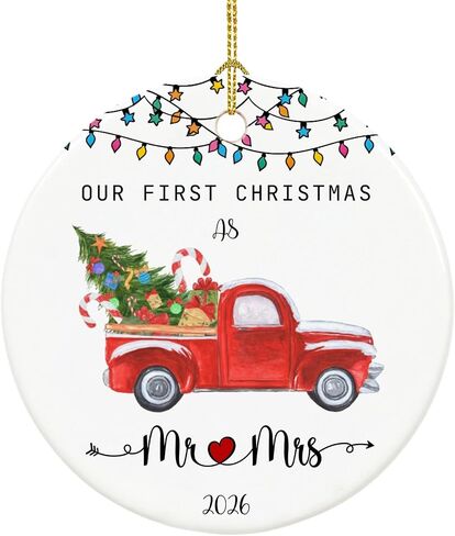 20 Year Anniversary Ornament 2026, 20th Anniversary Mr and Mrs Gifts for Couple, 20 Year Porcelain Wedding Gifts Keepsake for Home and Christmas Decorations in Saudi Arabia