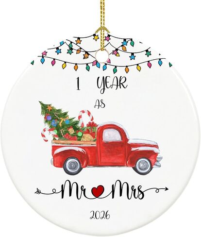 20 Year Anniversary Ornament 2026, 20th Anniversary Mr and Mrs Gifts for Couple, 20 Year Porcelain Wedding Gifts Keepsake for Home and Christmas Decorations in Kuwait