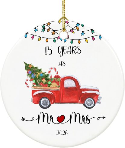 20 Year Anniversary Ornament 2026, 20th Anniversary Mr and Mrs Gifts for Couple, 20 Year Porcelain Wedding Gifts Keepsake for Home and Christmas Decorations in Kuwait