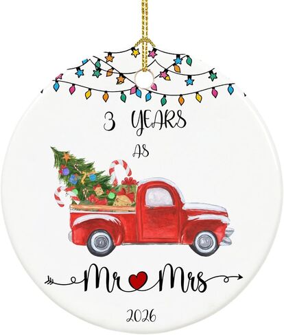 20 Year Anniversary Ornament 2026, 20th Anniversary Mr and Mrs Gifts for Couple, 20 Year Porcelain Wedding Gifts Keepsake for Home and Christmas Decorations in Kuwait