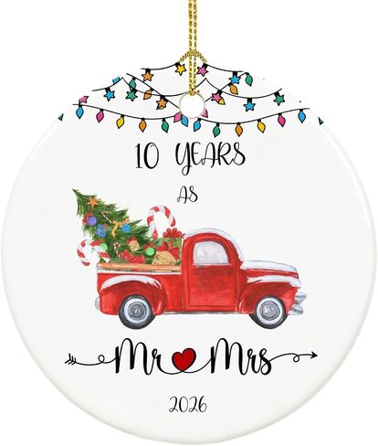 20 Year Anniversary Ornament 2026, 20th Anniversary Mr and Mrs Gifts for Couple, 20 Year Porcelain Wedding Gifts Keepsake for Home and Christmas Decorations in Kuwait