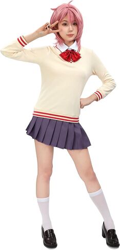 DAZCOS Anime Aira Cosplay Costume Womens Adult Uniform JK Maid Dress Outfit Full Set for Halloween Party in Kuwait