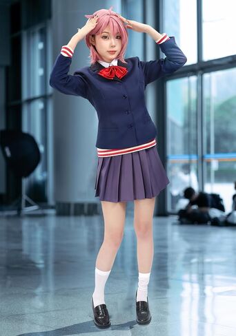DAZCOS Anime Aira Cosplay Costume Womens Adult Uniform JK Maid Dress Outfit Full Set for Halloween Party in Kuwait