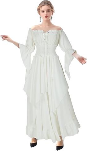 Renaissance Dress Women Medieval Costume Long Sleeve Victorian Dresses in Saudi Arabia