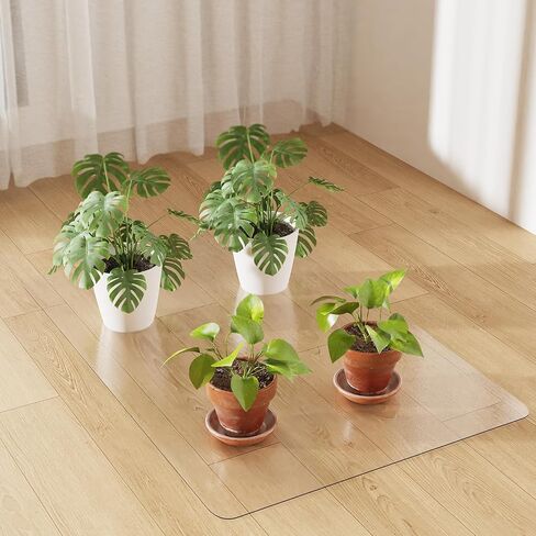 Floor Mat for Home, 24"x 36" Upgraded Clear Area Rug, Non-Slip Entryway Rug, PVC Waterproof Desk Cover Protector Refrigerator Mat, Plastic Desk Pad Mat in Kuwait