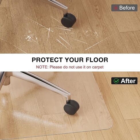 Floor Mat for Home, 24"x 36" Upgraded Clear Area Rug, Non-Slip Entryway Rug, PVC Waterproof Desk Cover Protector Refrigerator Mat, Plastic Desk Pad Mat in Kuwait
