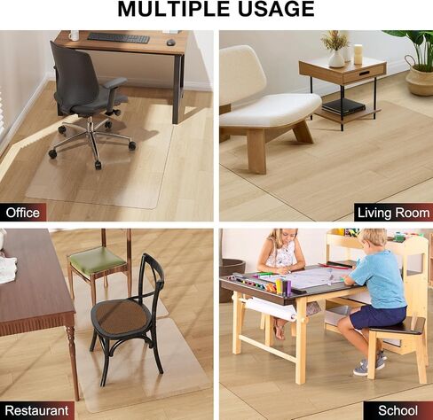 Floor Mat for Home, 24"x 36" Upgraded Clear Area Rug, Non-Slip Entryway Rug, PVC Waterproof Desk Cover Protector Refrigerator Mat, Plastic Desk Pad Mat in Kuwait