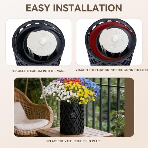 Disguise Camera Vase Compatible with Ring Outdoor Cam (Stick Up Cam) & Indoor Cam (1080p Edition) – Artificial Flower Included in Saudi Arabia