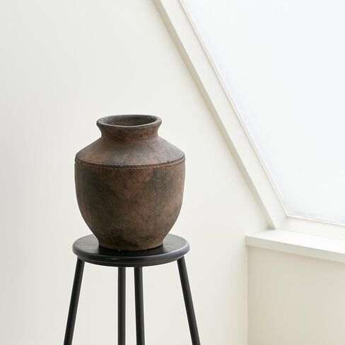 LB2 Ceramic Rustic Vase, 13.6" Tall Zen Style Terra Cotta Pitcher, Distressed Farmhouse Decor, Pottery Decorative Flower Vase for Home, Table, Living Room in Saudi Arabia